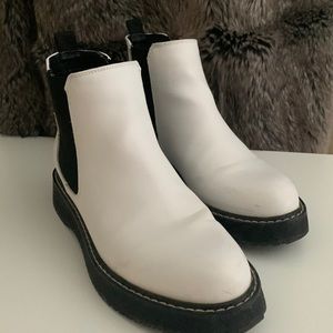 White Chelsea boots
